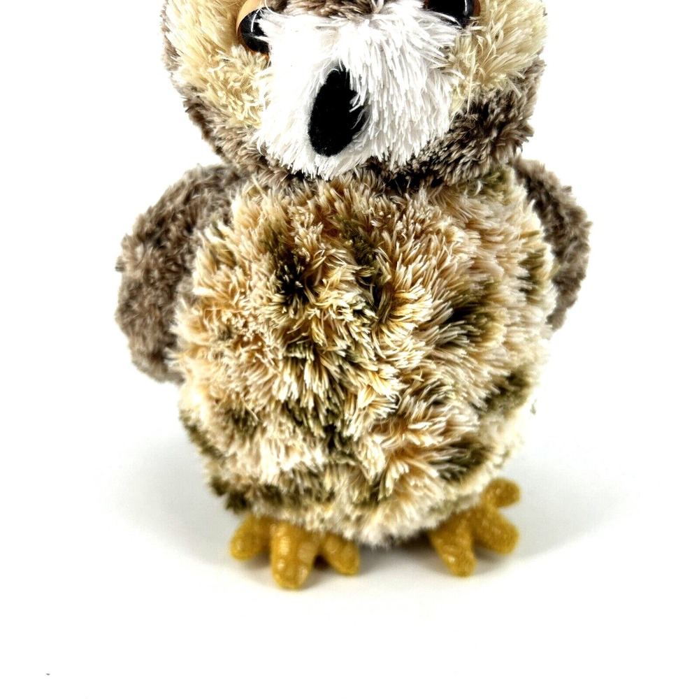 Aurora Great Horned 7" Owl Plush Stuffed Animal Soft‎ Realistic Bird Toy Brown - Picture 3 of 7